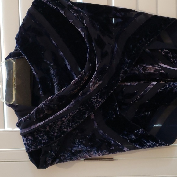 Purple Blue Burnout Silk Scarf - Picture 1 of 16